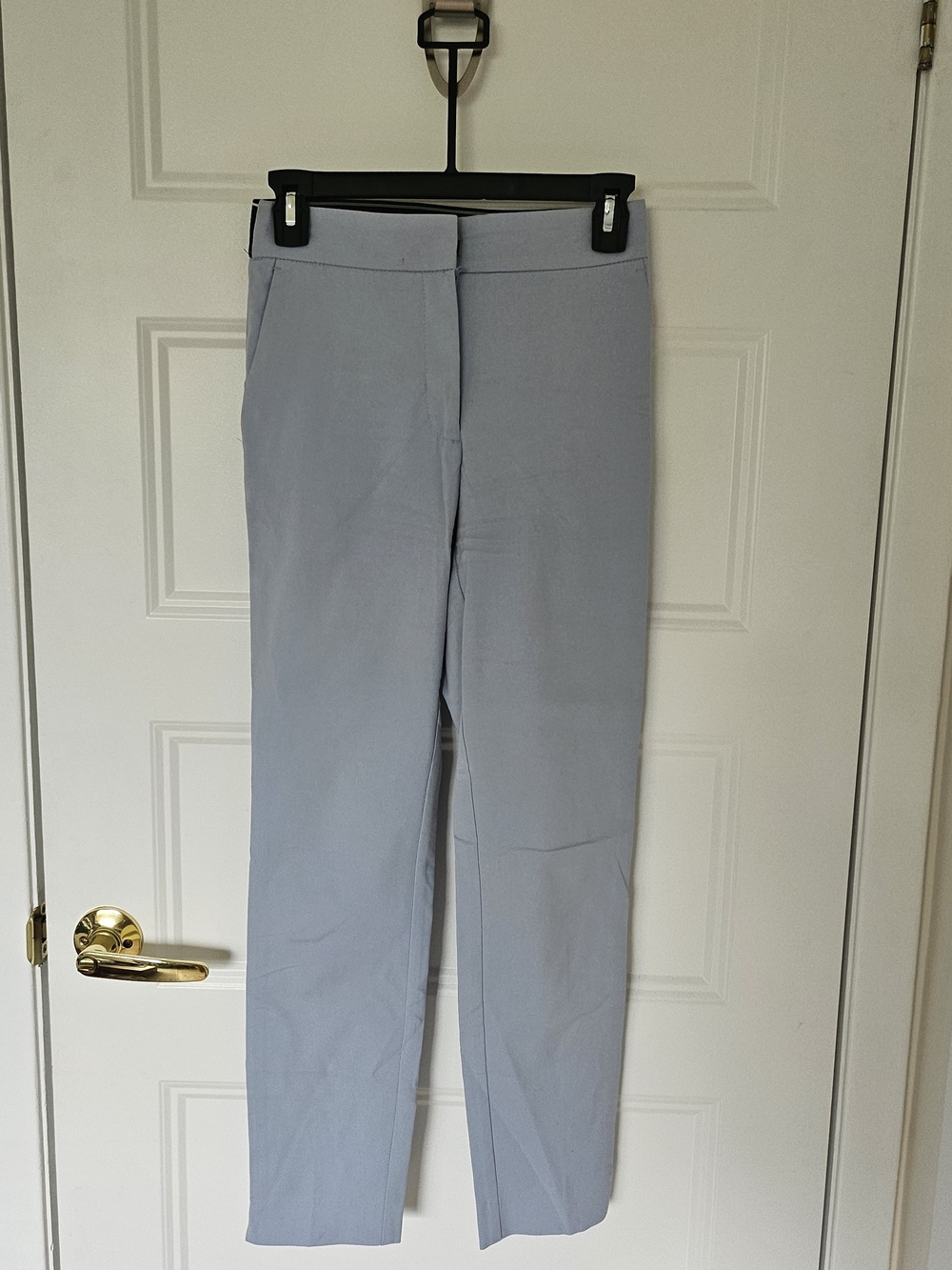 Zara Light Blue Straight-Leg Pants - Picture 2 of 4